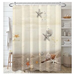 Seashell Beach Shower Curtain - Cream